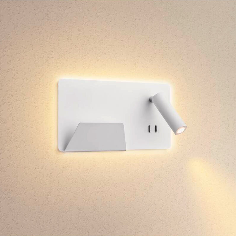 Applique murale LED d'intérieur Somnila Spot 3000K Version blanche Gauche Connexion USB incluse