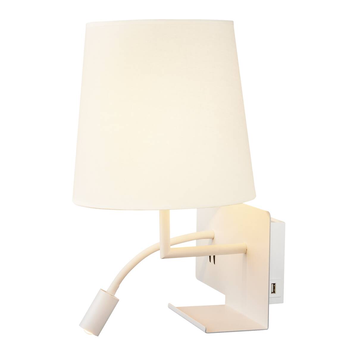 Applique murale LED d'intérieur Somnila Flex 3000K Version blanche Droite Connexion USB incluse