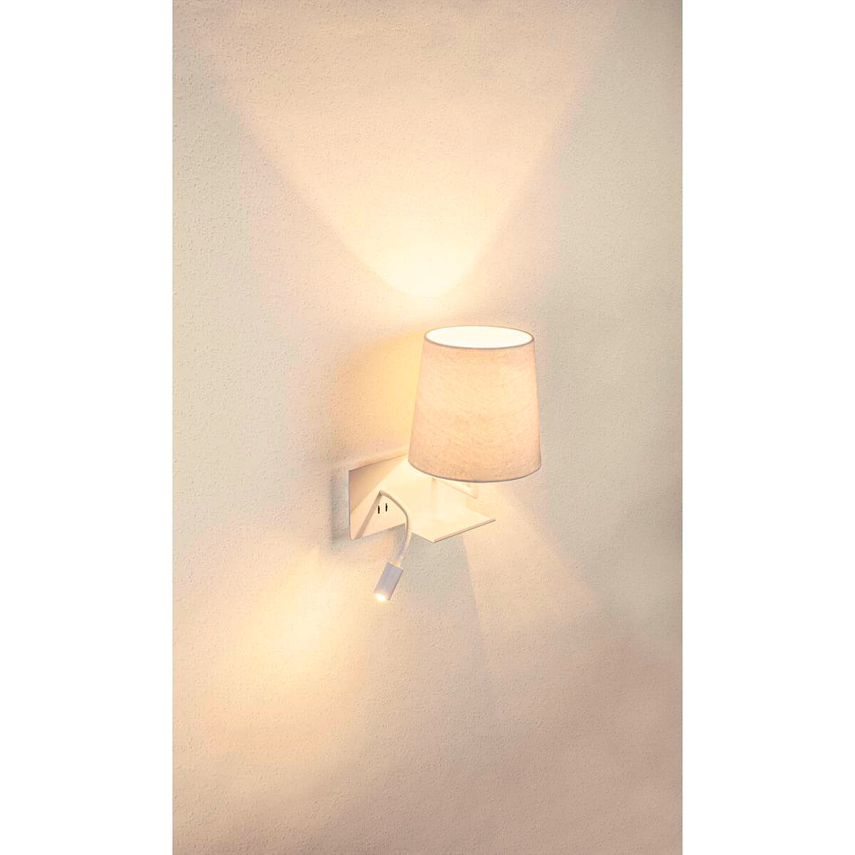 SLV  Indoor Led Wandaufbauleuchte 3000K Weiß Version Rechts Inkl. Usb Anschluss