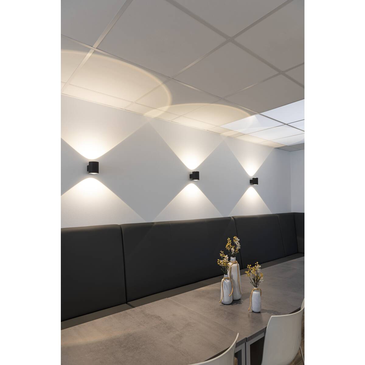 Applique murale LED d'intérieur Oculus Up/down Noir 2000-3000K