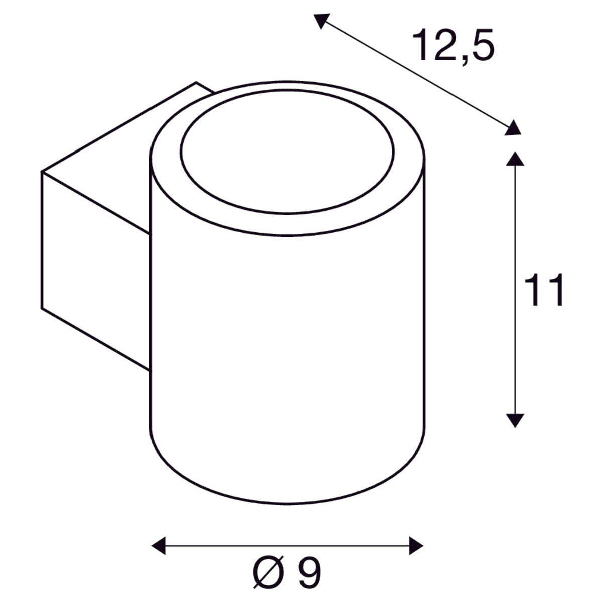 Applique murale LED d'intérieur Oculus Up/down Noir 2000-3000K