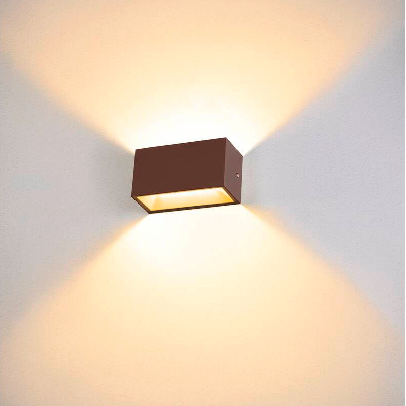 SLV Außenwandleuchte, LED Outdoor Wandaufbauleuchte, anthrazit, rost, weiß CCT switch 3000/4000K