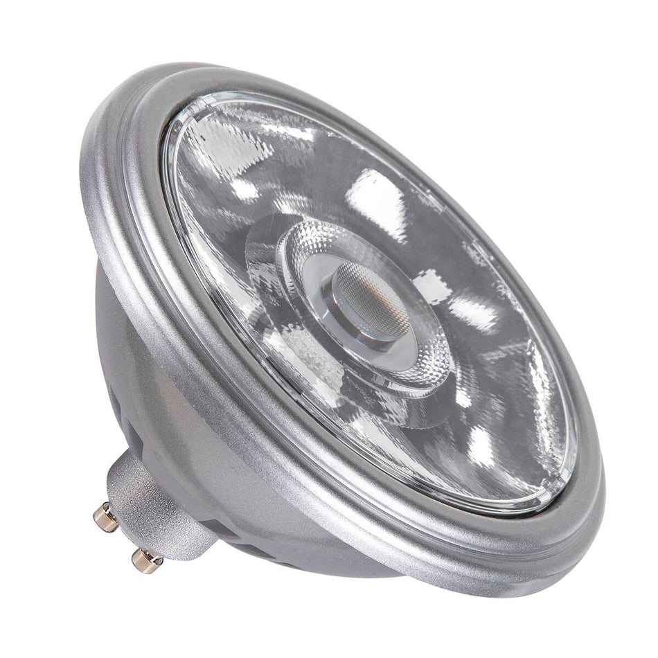 LED bulb | QPAR111 | GU10 | Silver | 12.5W | Warm white 3000K | CRI90 | 10° beam angle