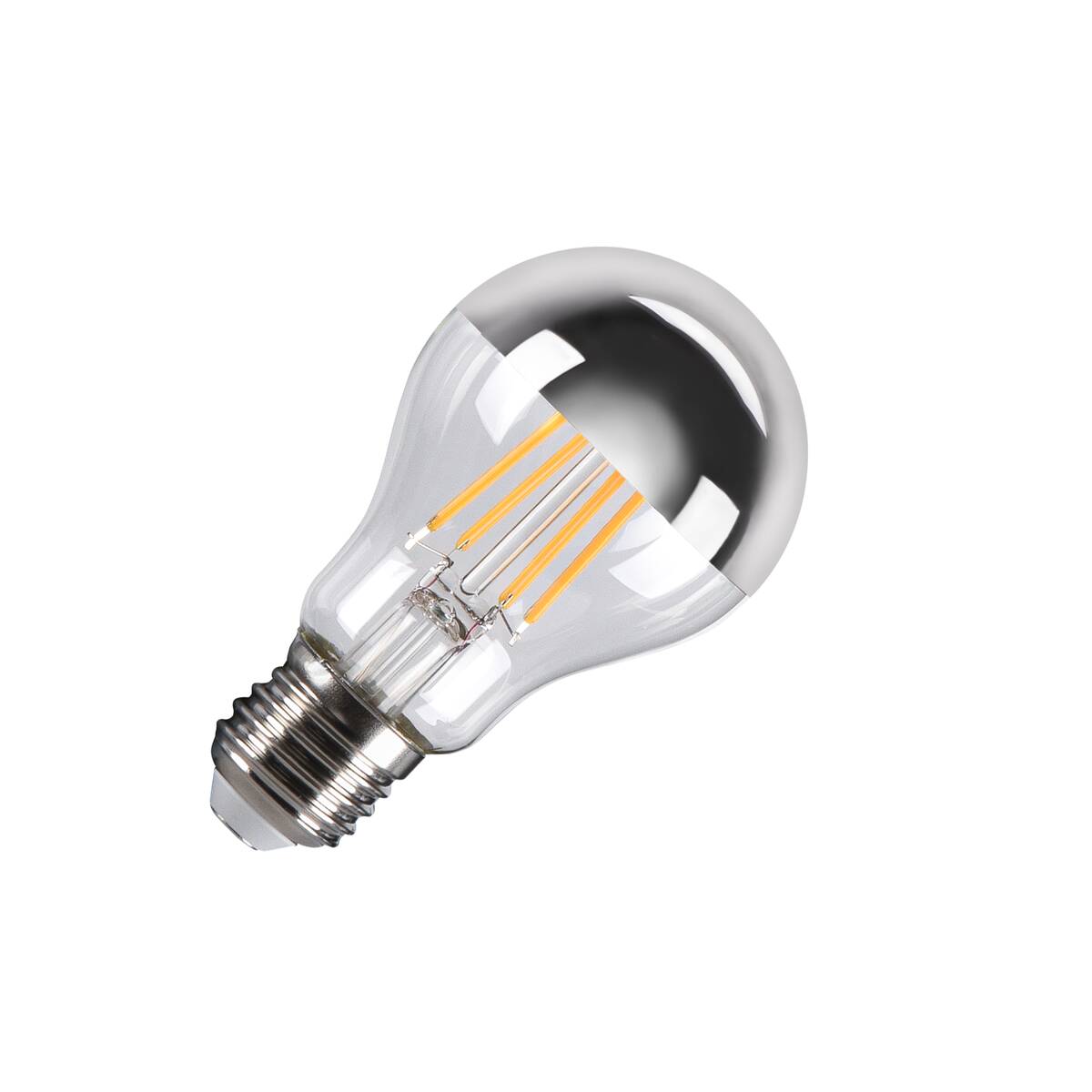 SLV A60 E27 Mirrorhead LED LED Hochvolt Leuchtmittel ungerichtet Chrom – 7,5 W, 720 lm, 2700 K, CRI 90