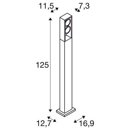 ESKINA FRAME 125, Stehleuchte anthrazit 27W 3000/4000K 95°