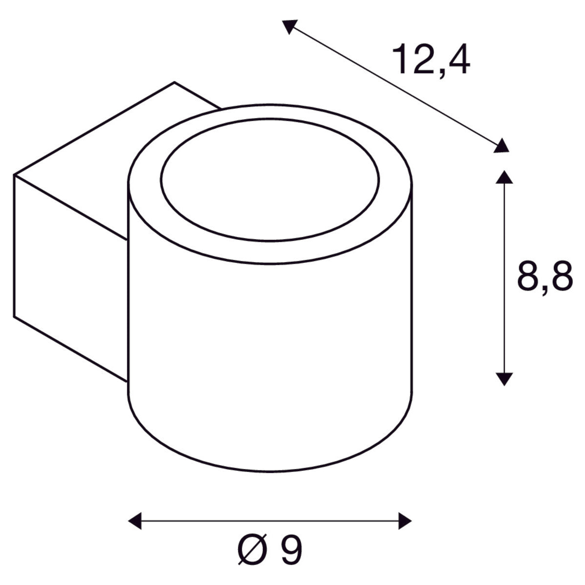 SLV Wl Phase Wandaufbauleuchte Weiß 85W 570Lm 2000-3000K Cri90 100° Dimmbar