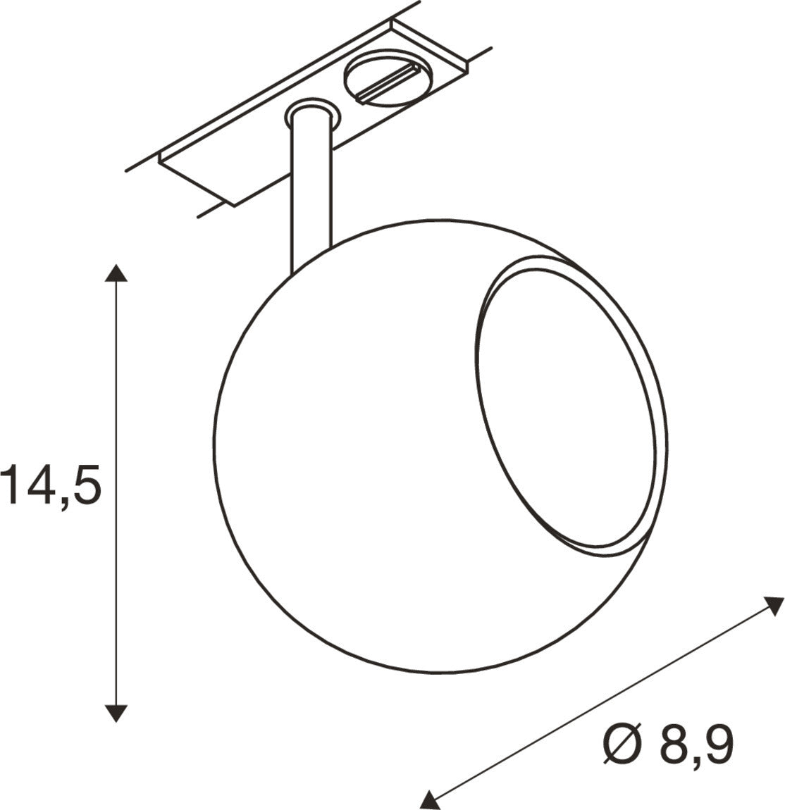 SLV LIGHT EYE 90 1008180 Maßzeichnung