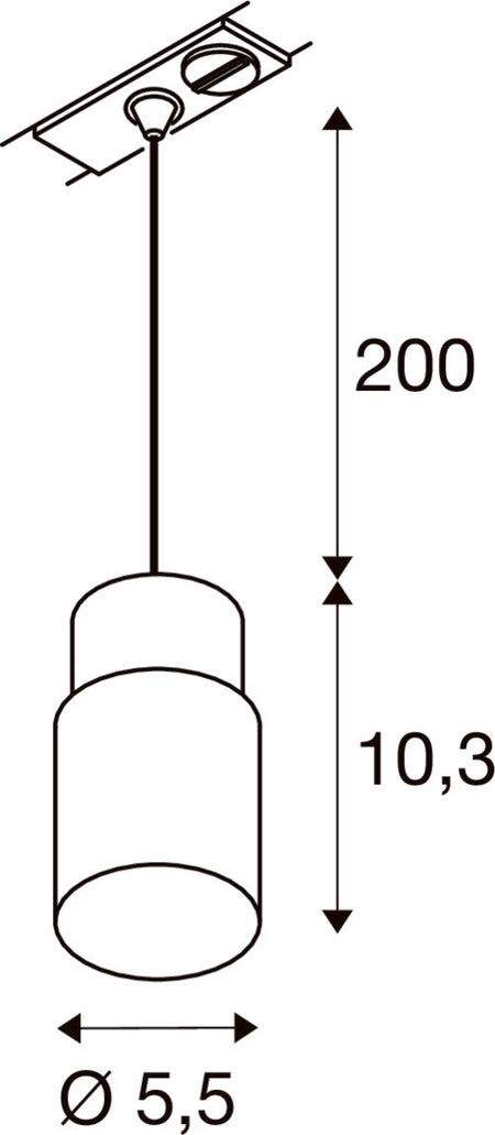 SLV PURI 2.0 Tube 1008254 Maßzeichnung