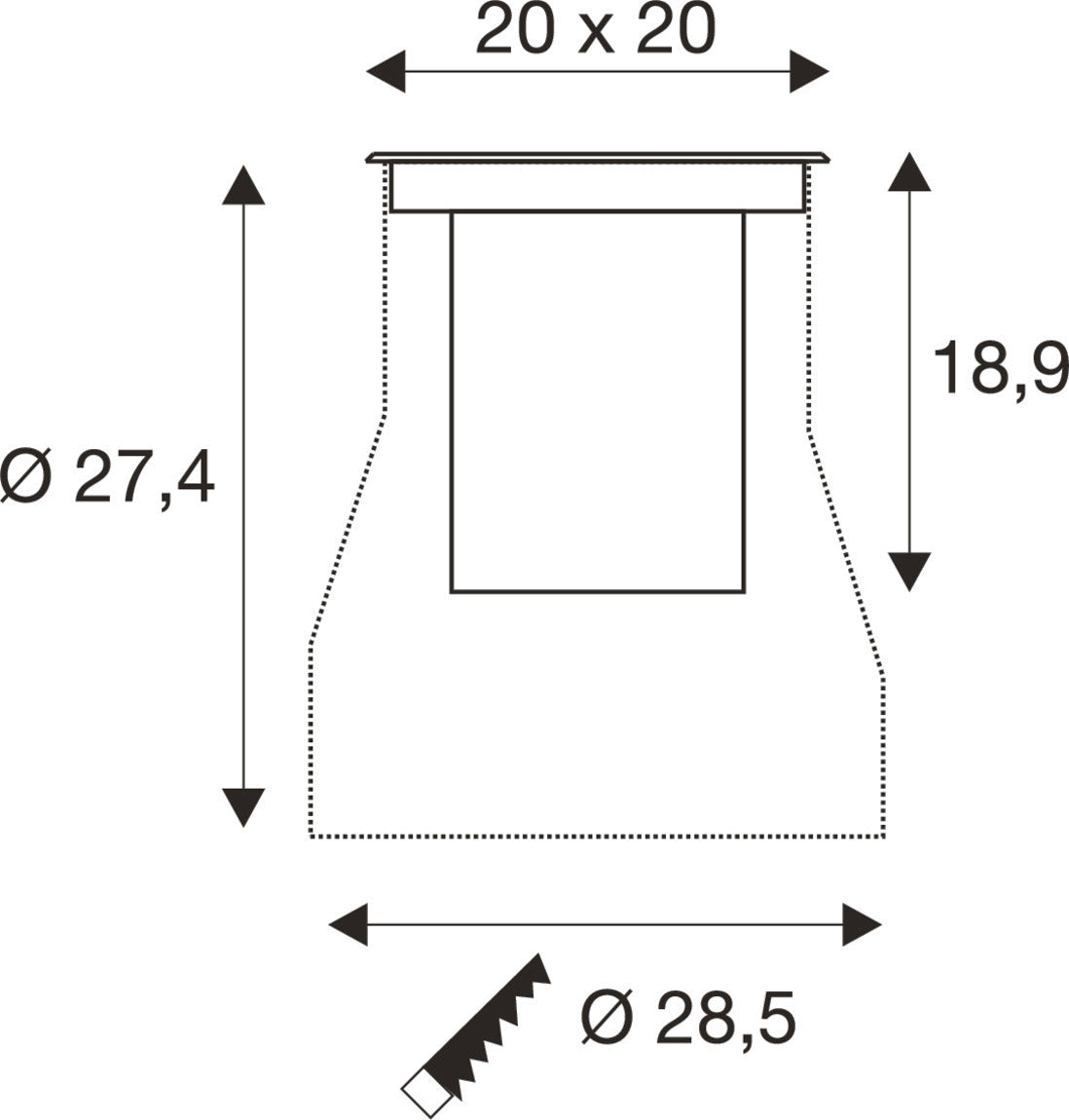 SLV DASAR L 1009169 Maßzeichnung