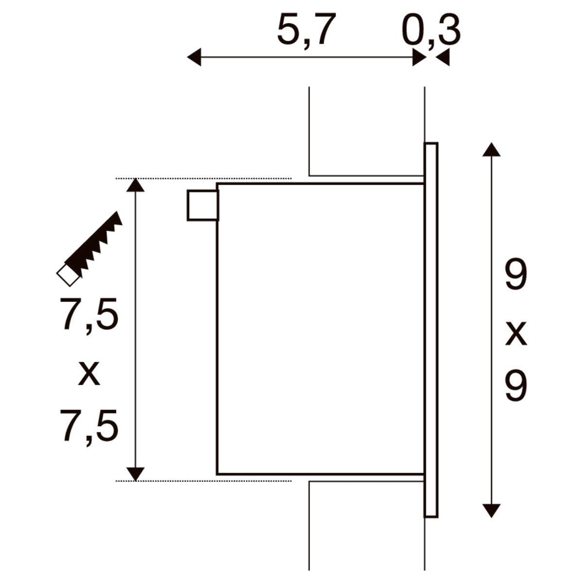 SLV FRAME BASIC Maßzeichnung
