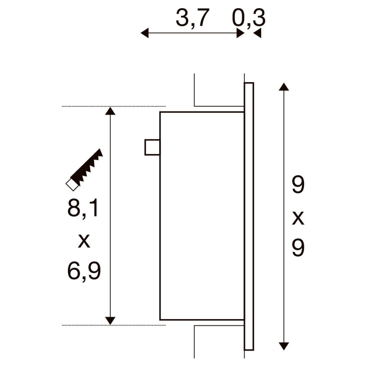 SLV FRAME CURVE Maßzeichnung