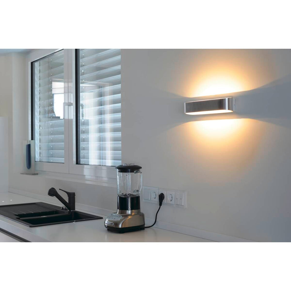 SLV Wandleuchte Led 3000K Oval Aluminium Gebürstet /weiß L/b/h 30/95/7 Cm