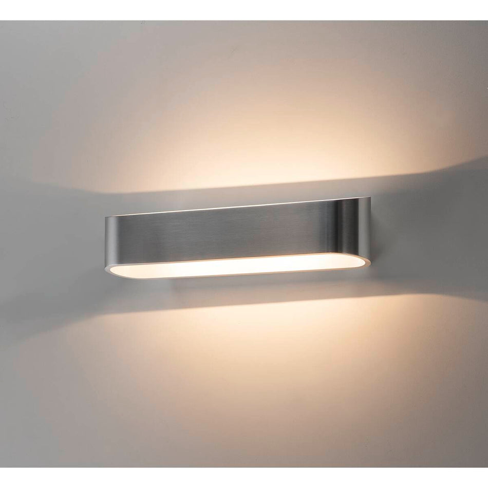 SLV Wandleuchte Led 3000K Oval Aluminium Gebürstet /weiß L/b/h 30/95/7 Cm