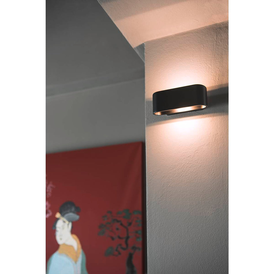 SLV Wandleuchte Qt-De12 Oval Up/down Schwarz L/b/h 18/8/7 Cm Max. 100W