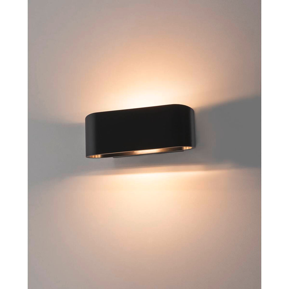SLV Wandleuchte Qt-De12 Oval Up/down Schwarz L/b/h 18/8/7 Cm Max. 100W
