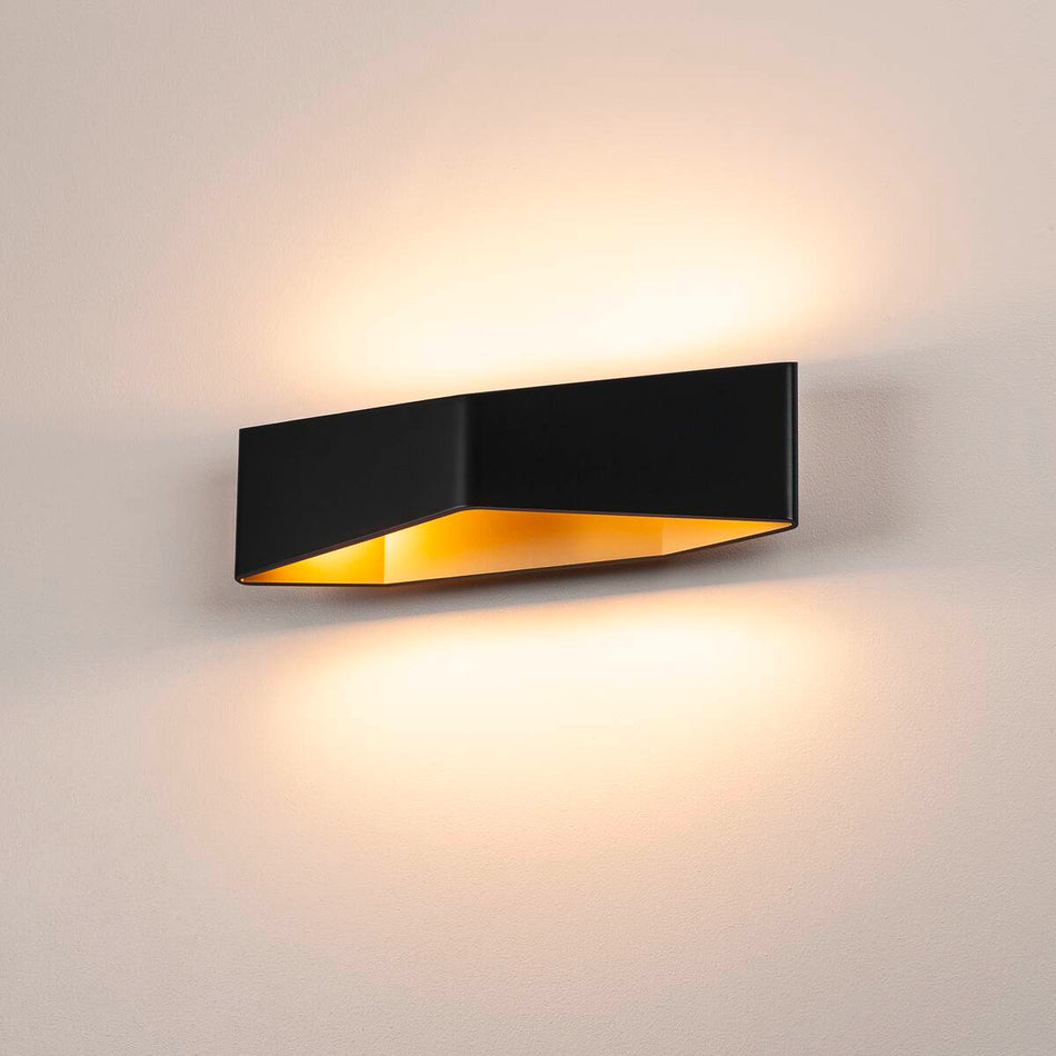 SLV Wandleuchte Led 2700K Schwarz/gold 2X9W