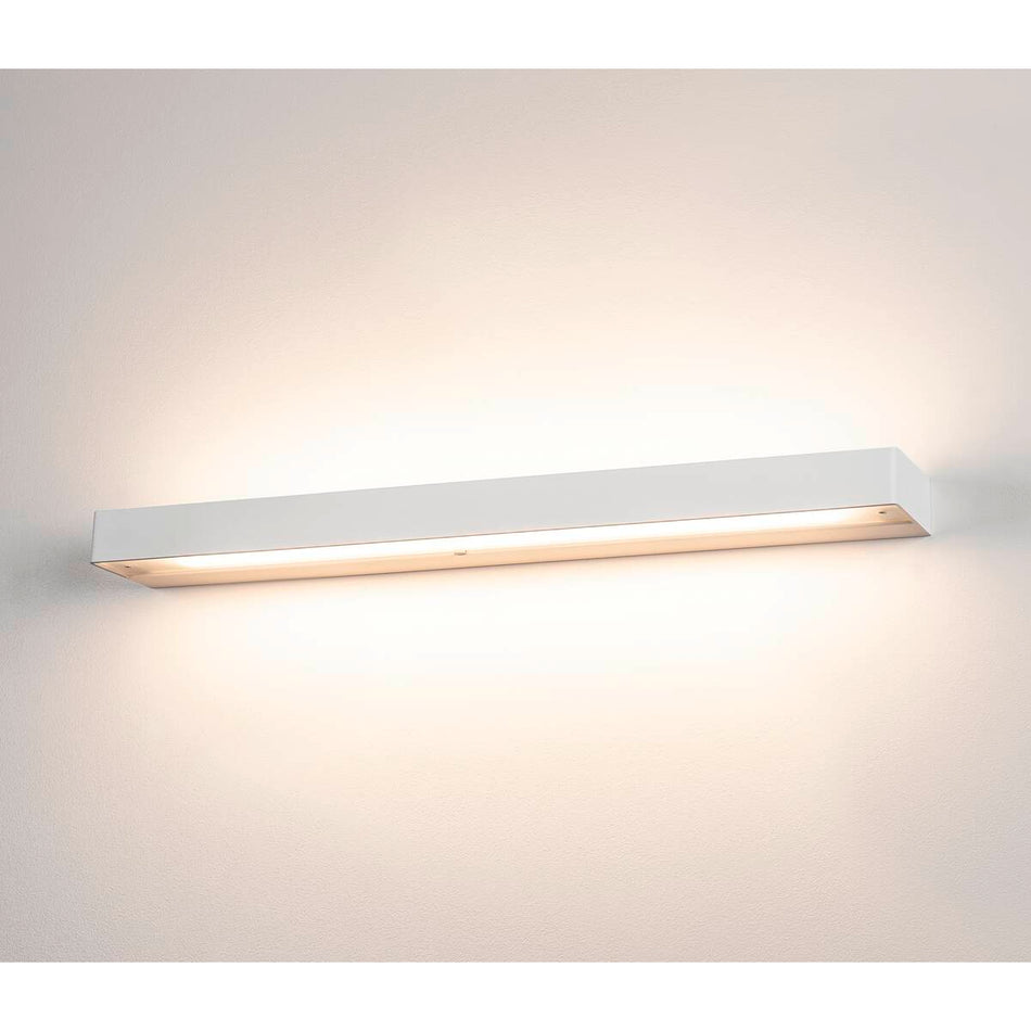SLV Wandleuchte Led 3000K Eckig Weiß Glas Satiniert L/b/h 595/85/4 Cm 17W