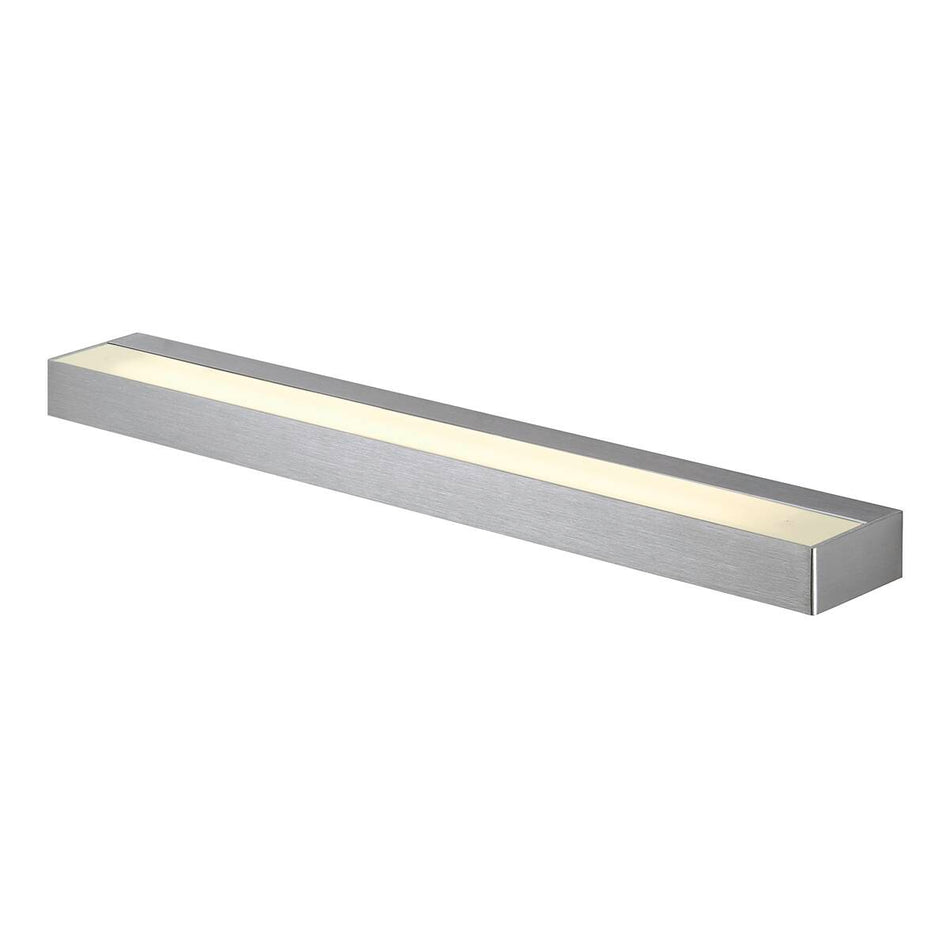 SLV Wandleuchte Led 3000K Eckig Aluminium Gebürstet Glas Satiniert L/b/h 595/85/4 Cm 17W