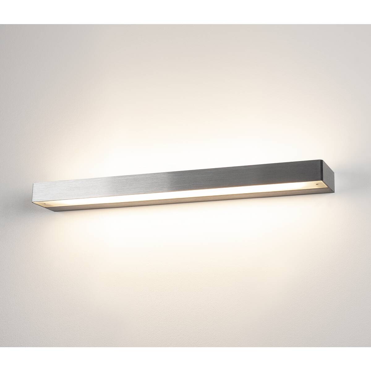 SLV Wandleuchte Led 3000K Eckig Aluminium Gebürstet Glas Satiniert L/b/h 595/85/4 Cm 17W