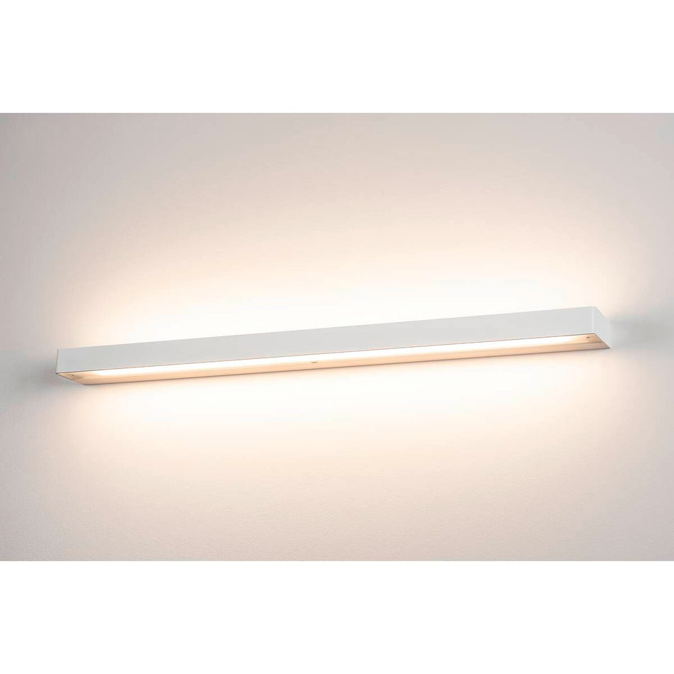 SLV Wandleuchte Led 3000K Eckig Weiß Glas Satiniert Energiesparleuchte L/b/h 895/85/4 Cm 33 W
