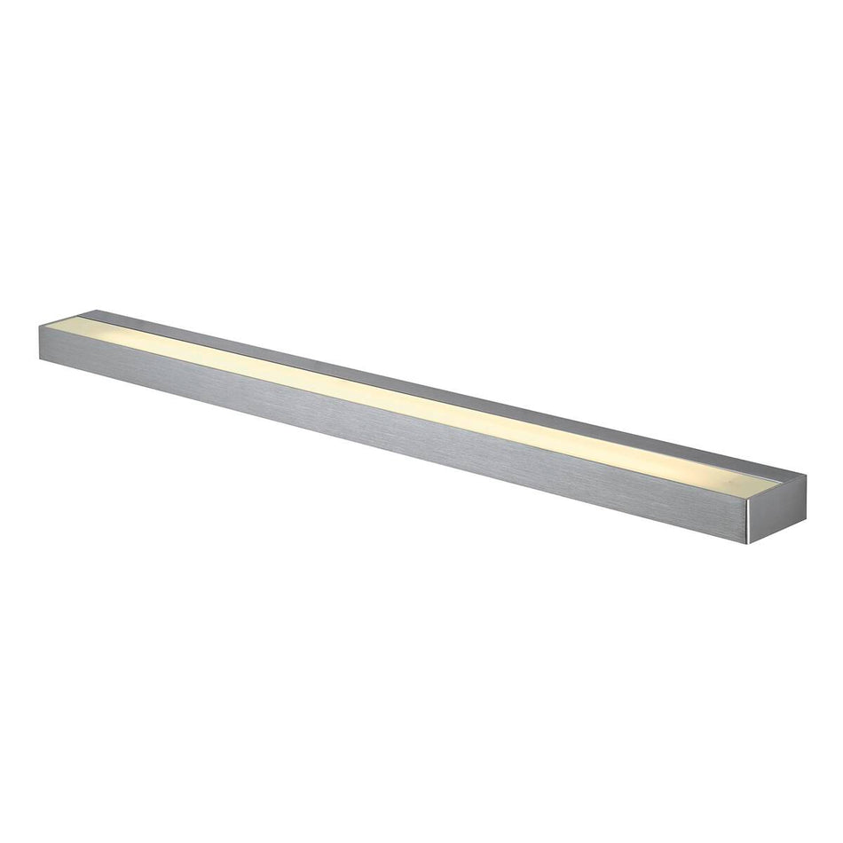 SLV Wandleuchte Led 3000K Eckig Aluminium Gebürstet Glas Satiniert L/b/h 895/85/4 Cm Energiesparleuchte 33 W