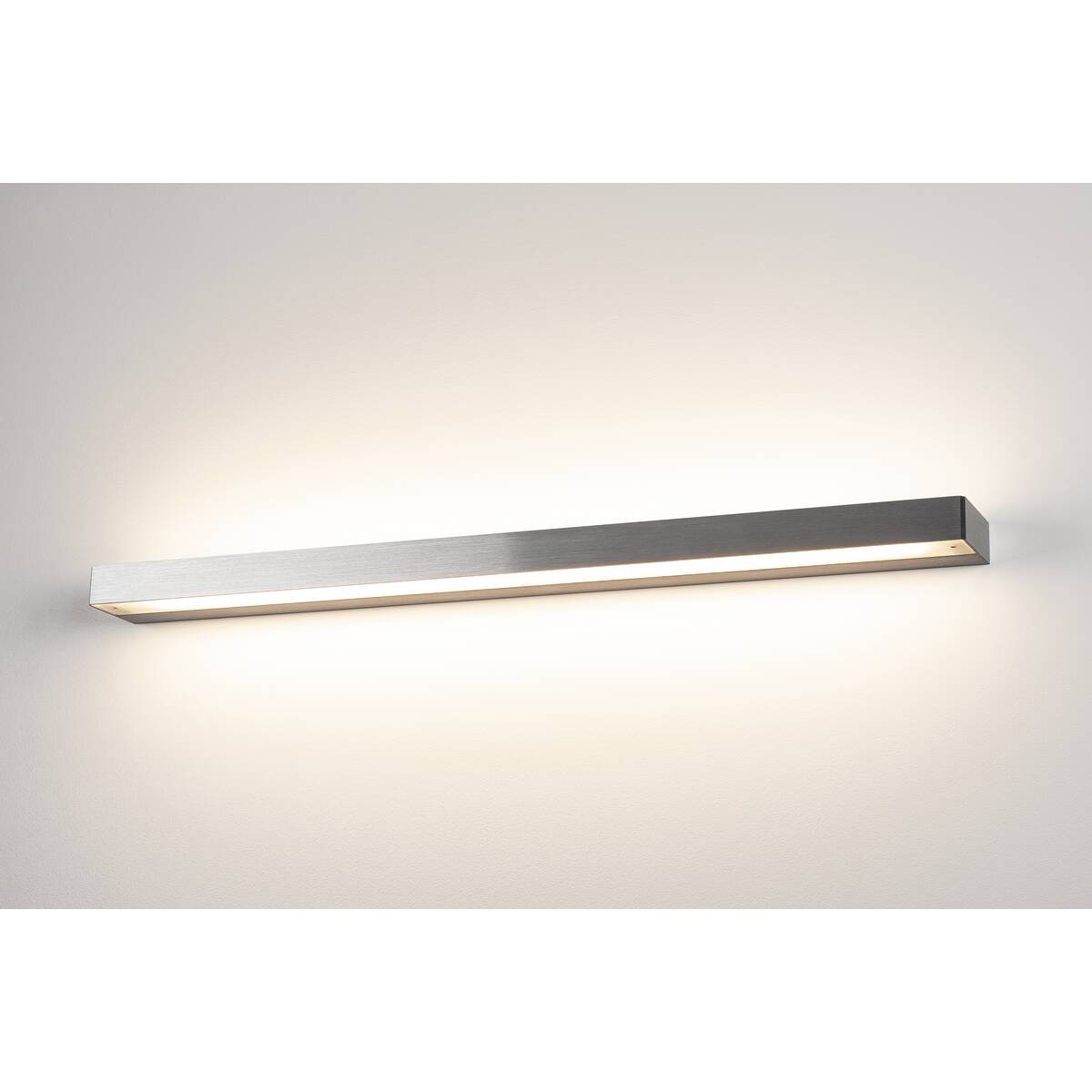 Sedo 21 wall light LED 3000K square brushed aluminium satin glass L/w/h 895/85/4 cm energy saving light 33 W