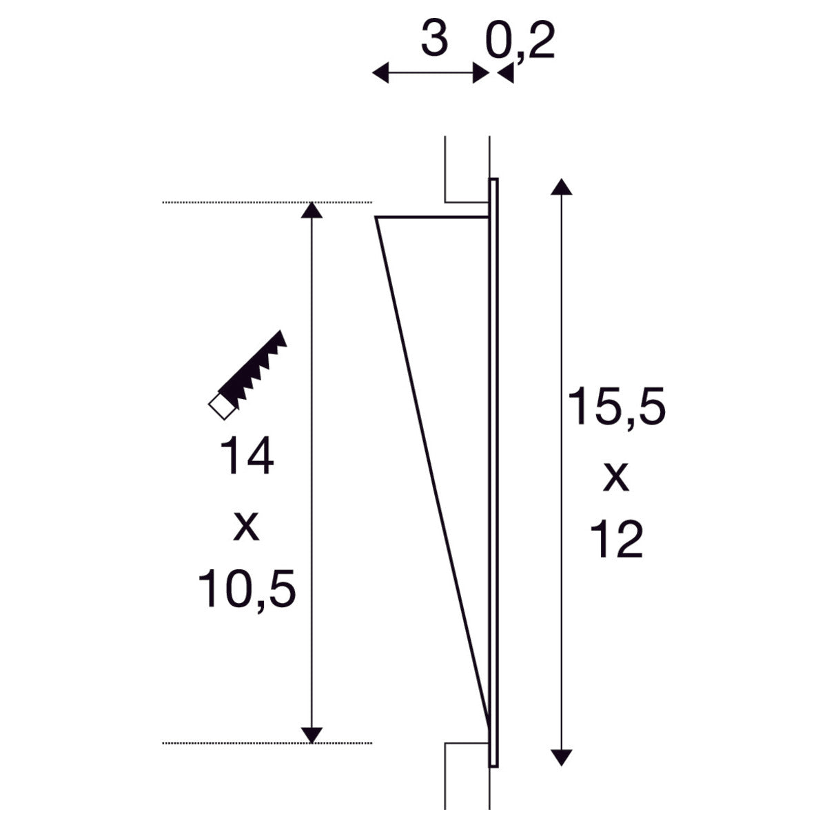 SLV Downunder  Einbauleuchte Led 3000K Eckig Weiß L/b/h 12/32/155 Cm Inkl. Blattfedern