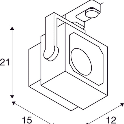 EURO CUBE, Spot für Hochvolt-Stromschiene 3Phasen, LED, 3000K, weiß, 60°, inkl. 3Phasen-Adapter