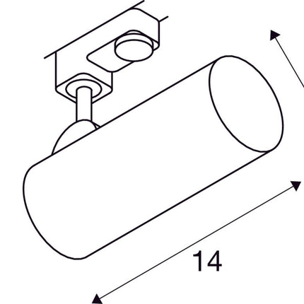 HELIA 50 TRACK, Strahler für 3Phasen Hochvolt-Stromschiene, LED, 3000K, weiß, 35°, inkl. 3 Phasen-Adapter