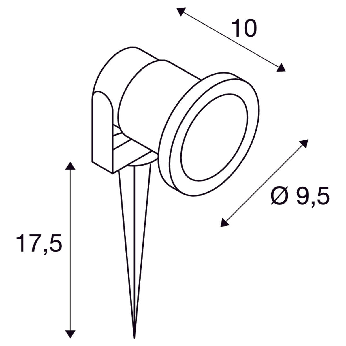 LED Gartenleuchte NAUTILUS 10 Outdoor Spiessleuchte, QPAR51, IP65, silbergrau, max. 35 W, inkl. 1,5 m Kabel mit Stecker