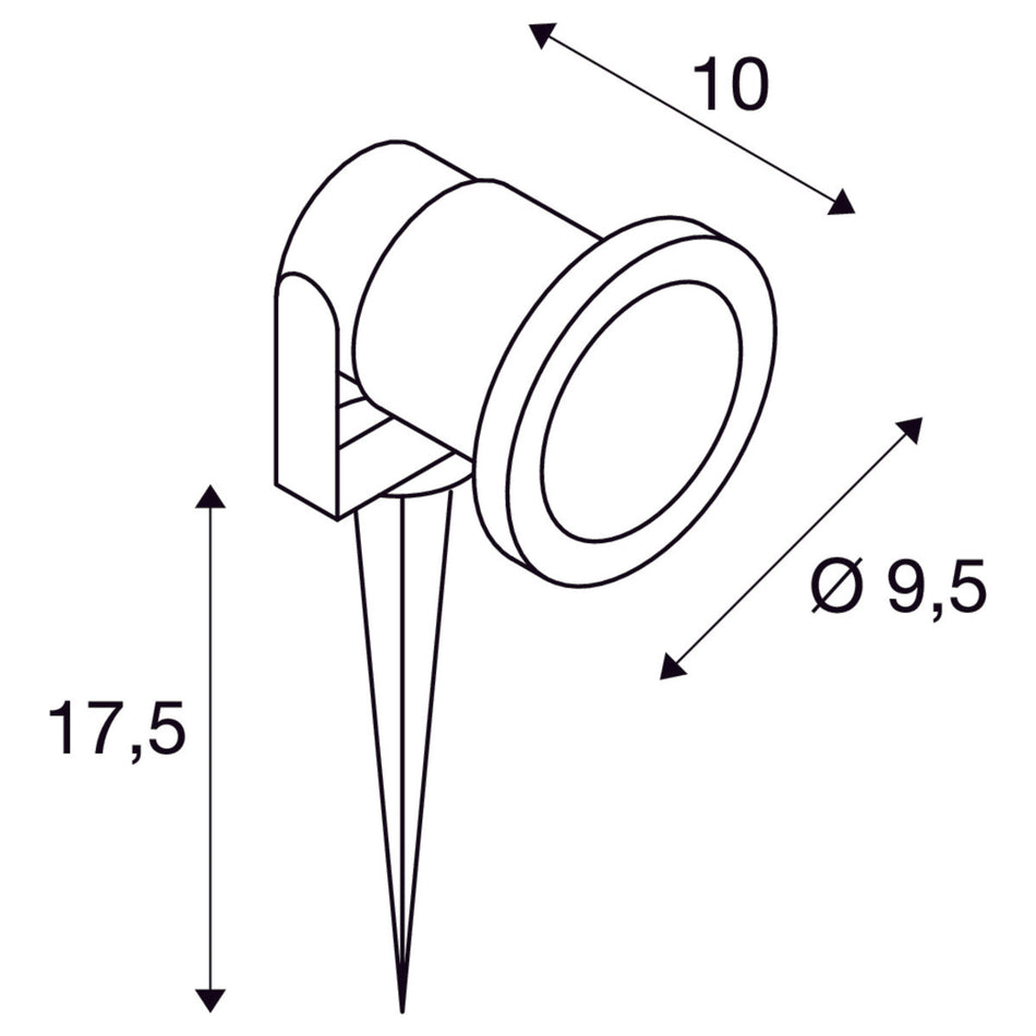 SLV LED Gartenleuchte 10 Outdoor Spiessleuchte, QPAR51, IP65, silbergrau, max. 35 W, inkl. 1,5 m Kabel mit Stecker