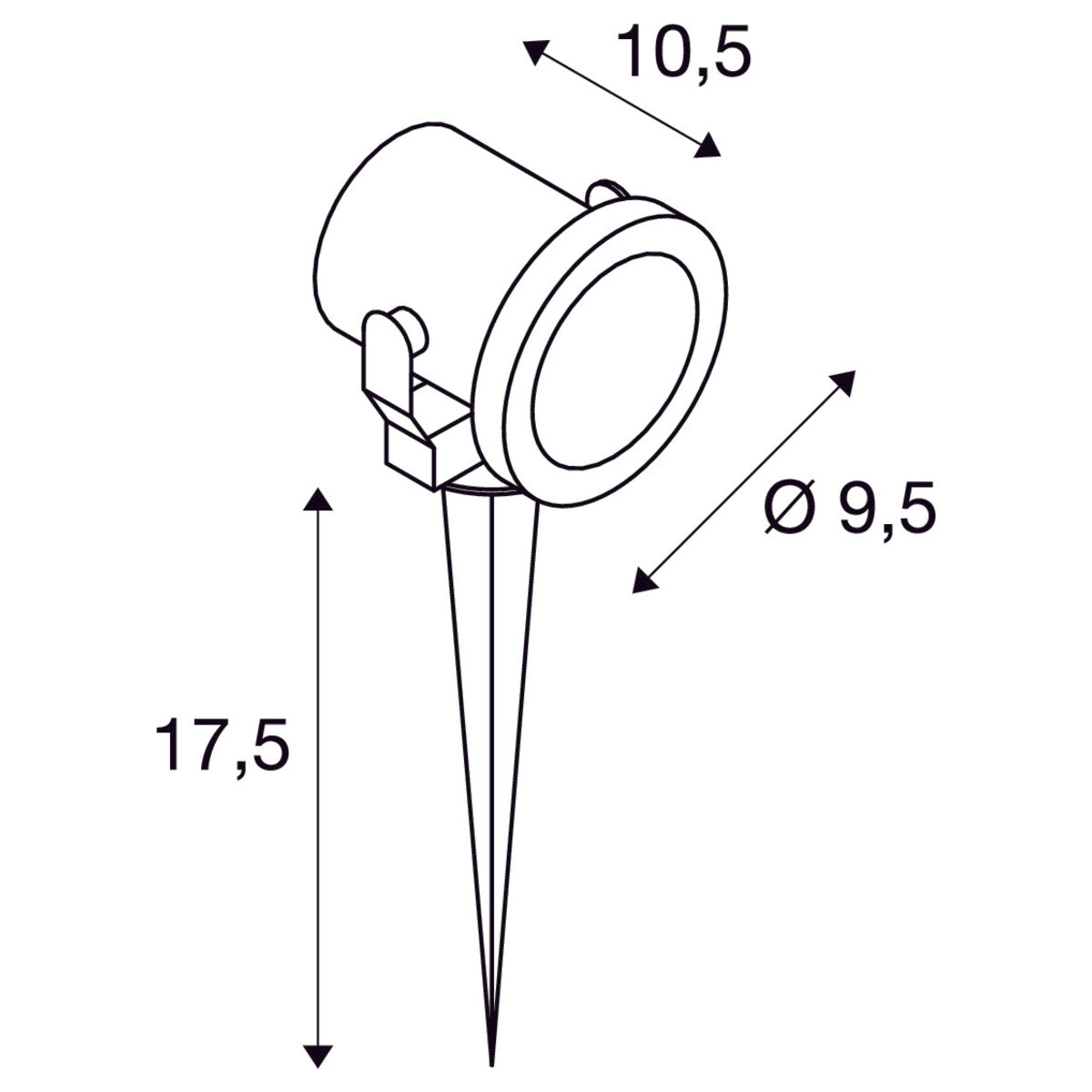 LED Gartenleuchte NAUTILUS 10 Outdoor Spiessleuchte, GU10 , IP55, edelstahl, max. 25 W, inkl. 1,5 m Kabel und Stecker