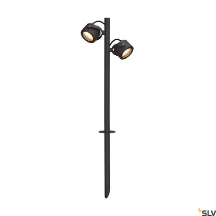 Gartenstrahler SITRA 360 SPIKE, Outdoor Spiessleuchte, zweiflammig, TCR-TSE, IP44, anthrazit, max. 18W GX53 230V