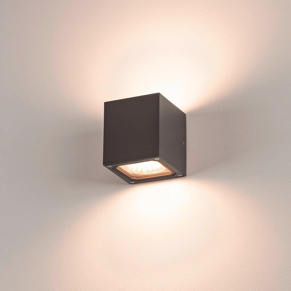 SLV SITRA CUBE Außenwandleuchte Anthrazit – Lichtwirkung