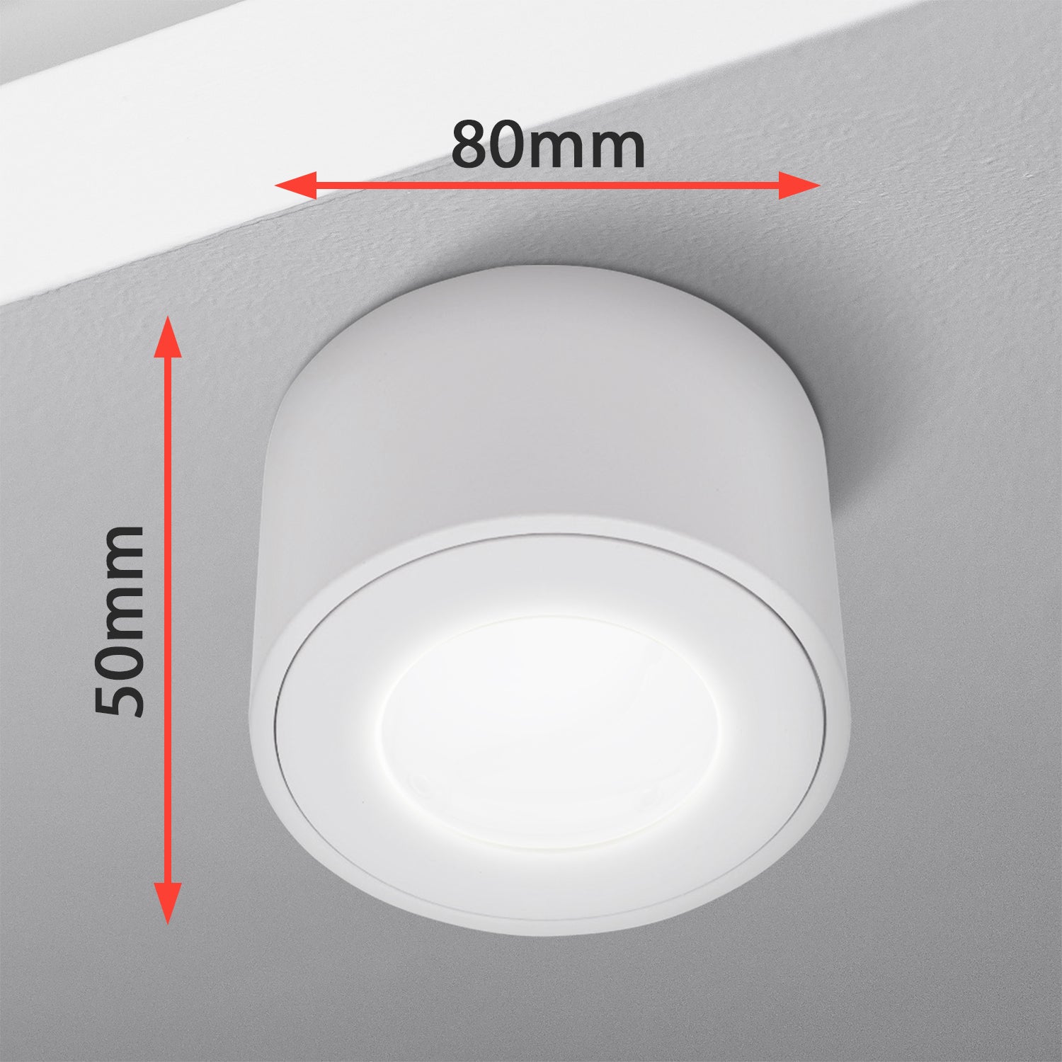 LED Aufbaustrahler Flach für Badezimmer  MILANO SMALL | Rund - Weiß-Matt | inkl. LED Modul 5W Neutralweiß Extra-flach | IP44 | 230V | Aluminium