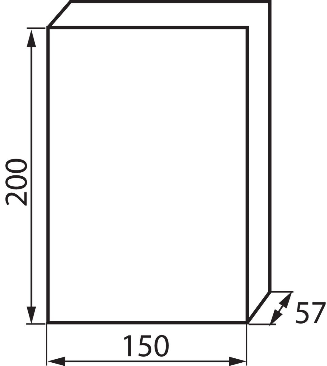 Verteilerkasten / Sicherungskasten / Stromverteiler, 1-reihig, 200 x 150 x 57, IP40, 230/400V