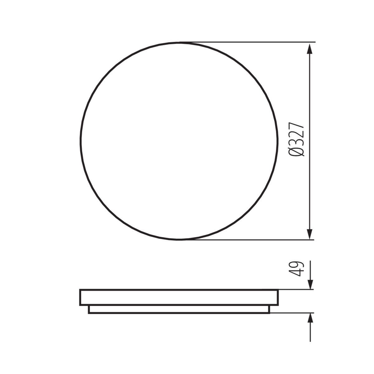 Plafonnier intérieur &amp; extérieur Ø33cm x 4,9cm rond blanc 24W blanc chaud ou blanc neutre IP54 230V