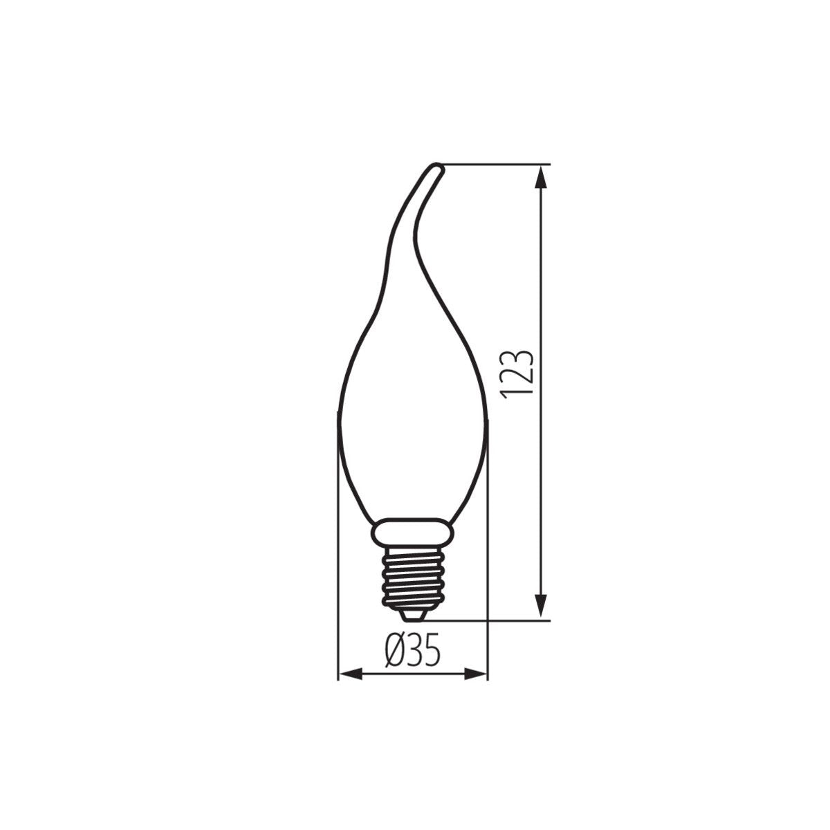 LED bulb amber candle shape super warm white 2.5W E14 230V 