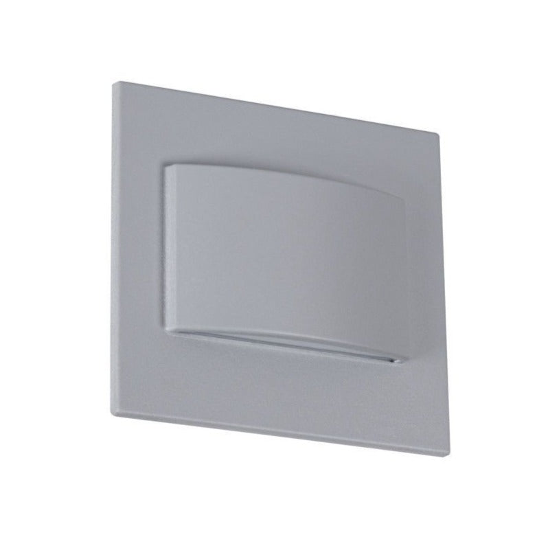 LED recessed stair light, gray, square, warm white / neutral white, 1.5W / IP20 / 12V DC 