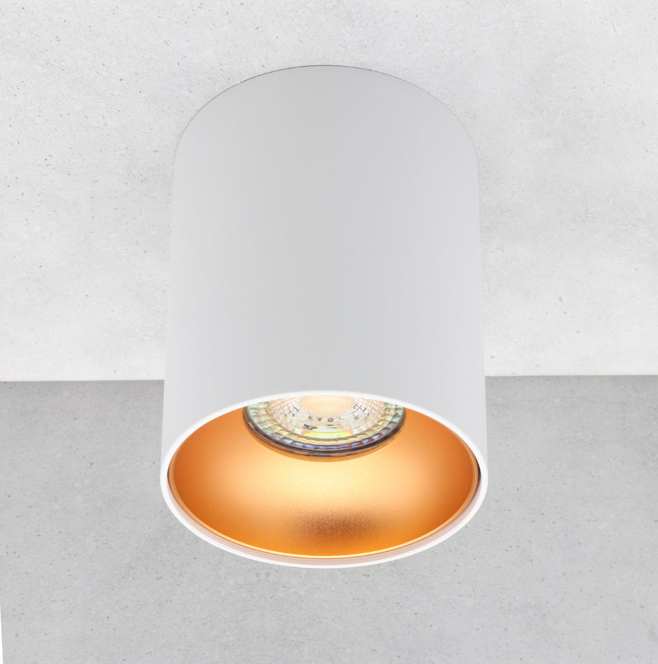 Aufbaustrahler Aufbauleuchte aus Aluminium SUNNY-S Rund 110mm X Ø85mm IP20 GU10 230V | Dimmbar
