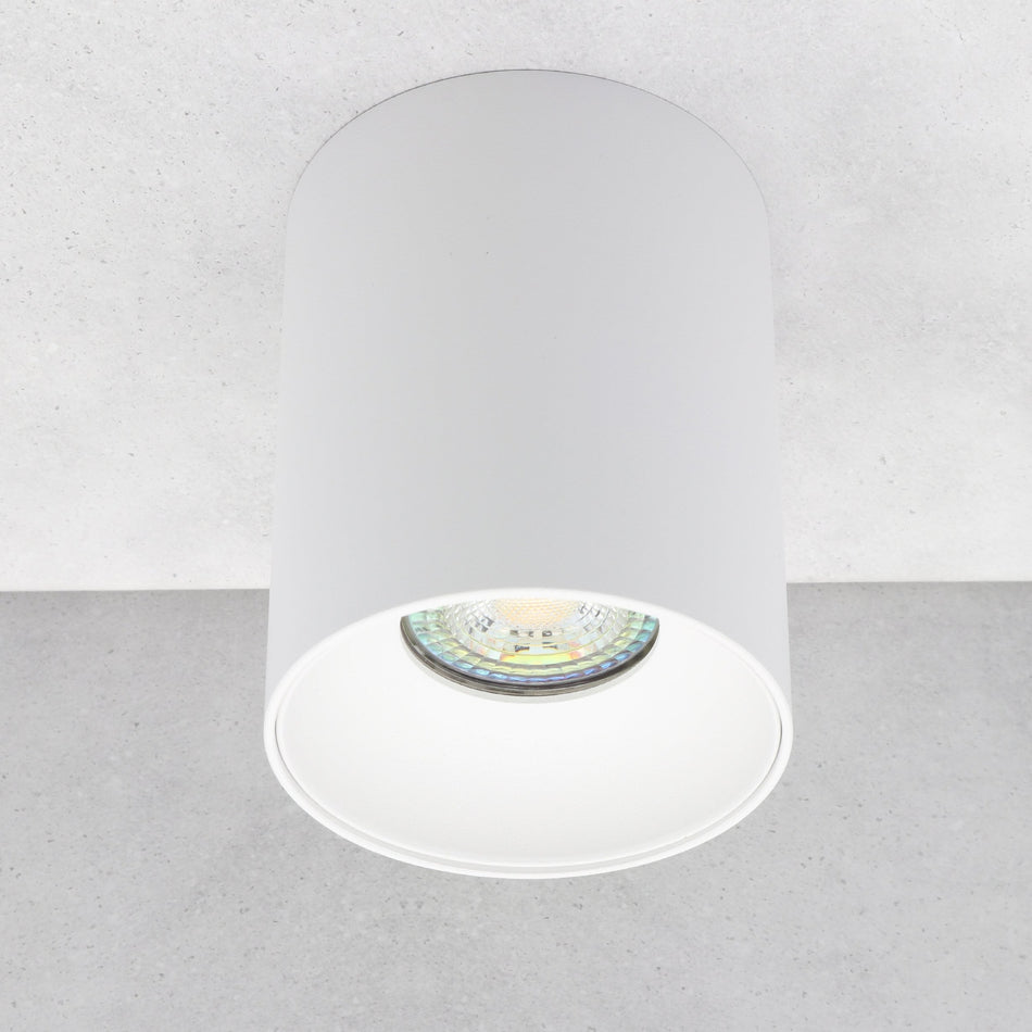 Aufbaustrahler Aufbauleuchte aus Aluminium SUNNY-S Rund 110mm X Ø85mm IP20 GU10 230V | Dimmbar