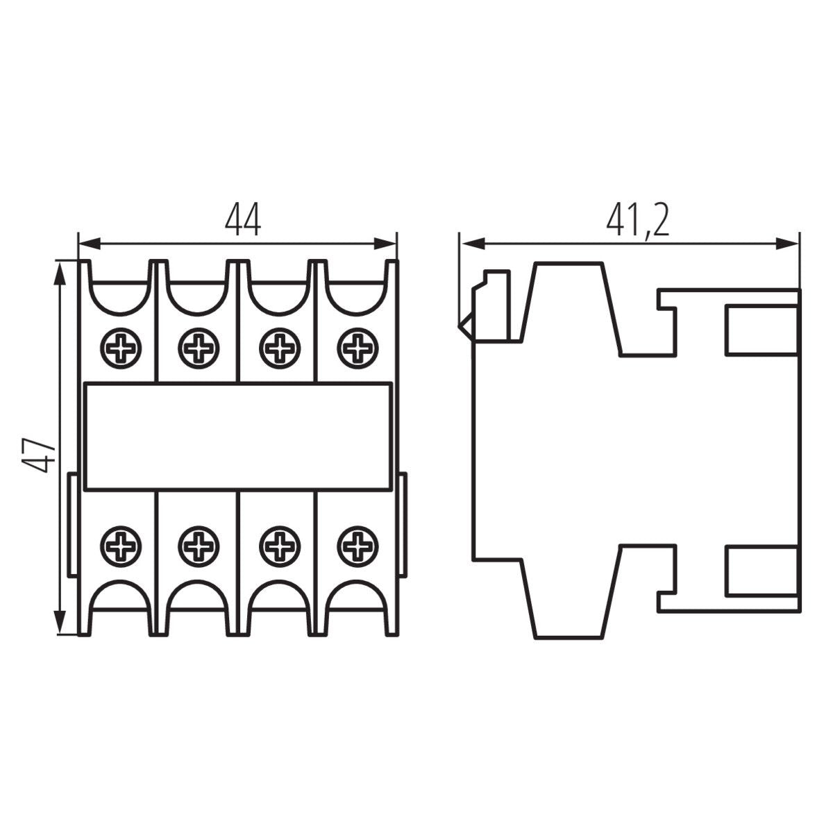 Leistungsschütz KCP AX22, 4-polig, weiß, 0.95A / IP20 / 400 VAC