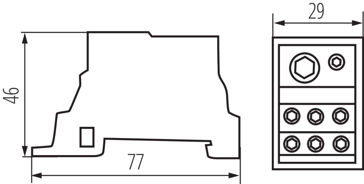 Bornier de ligne principale, bloc de distribution, blanc / 690V 