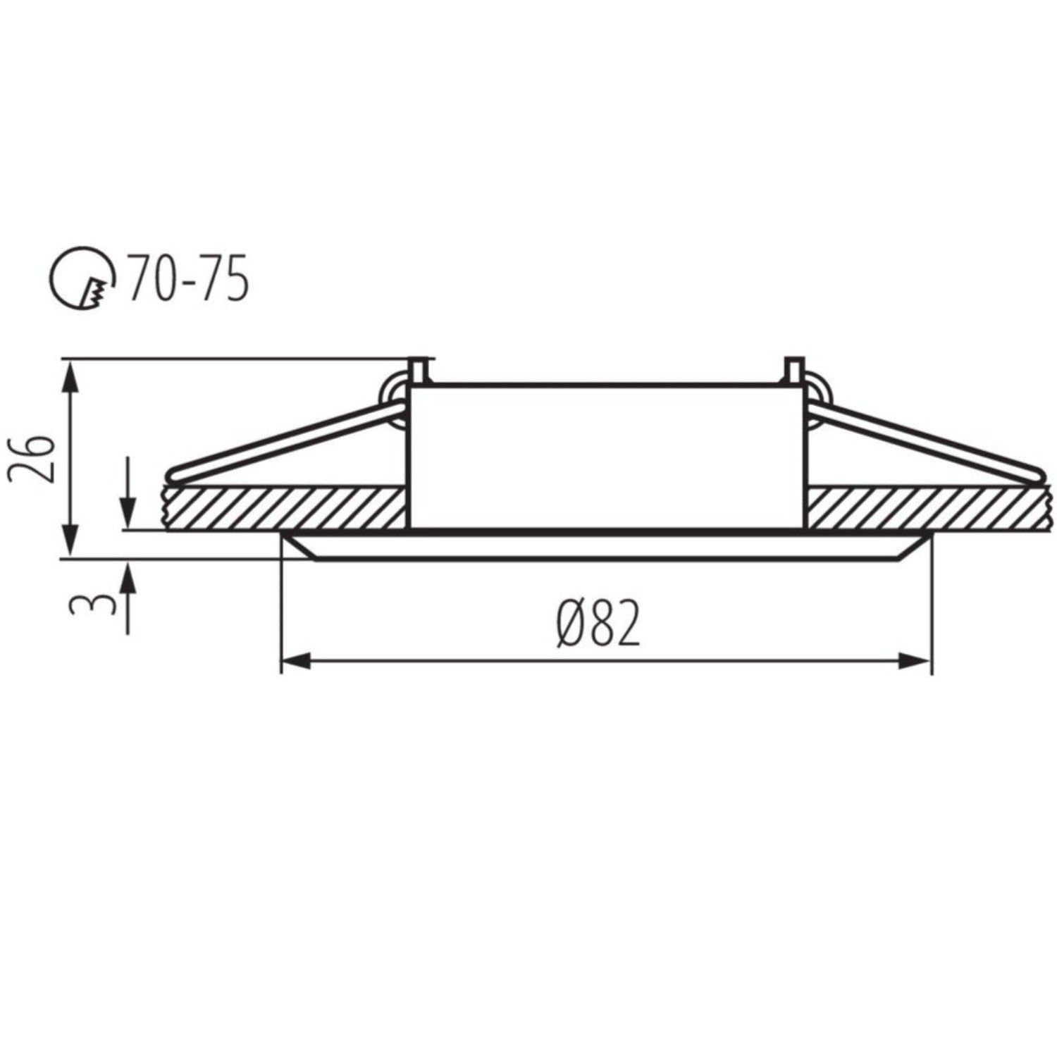 Einbaustrahler GWEN CT-DTO50-B aus Aluminium Rund Ø82mm IP20 GU5,3 GU10 12V 230V