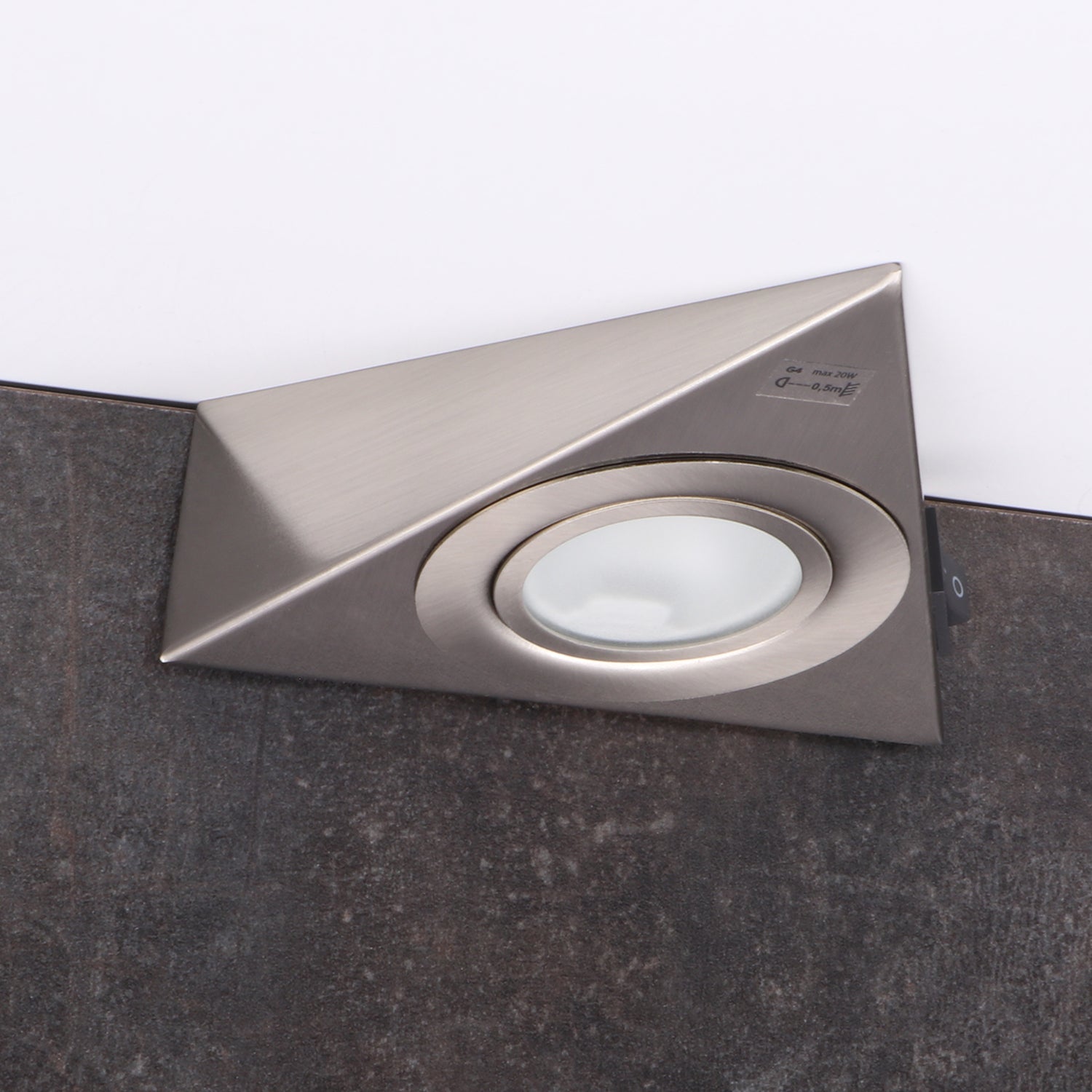 LED Möbelunterbauleuchte Dreieckstrahler mit oder ohne Schalter IP20 G4 12V