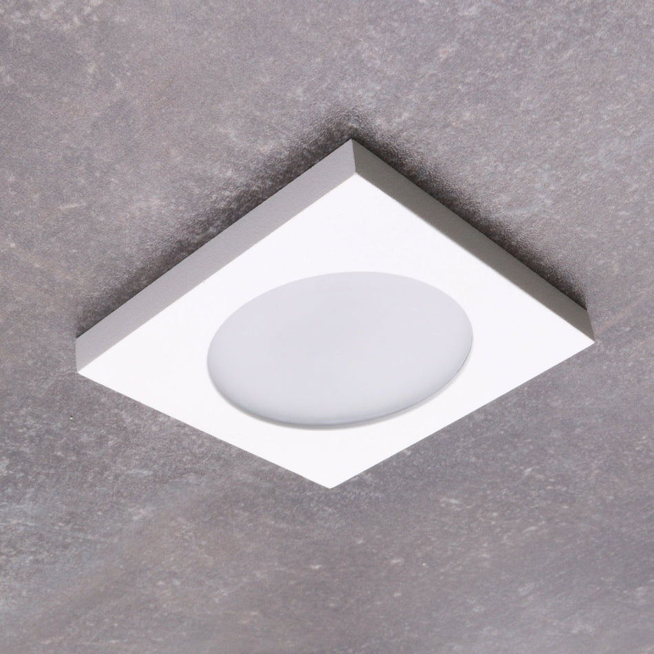 Einbaustrahler FLINI IP44 DSL aus Aluminium Eckig 80mm x 80mm IP44 GU10 230V