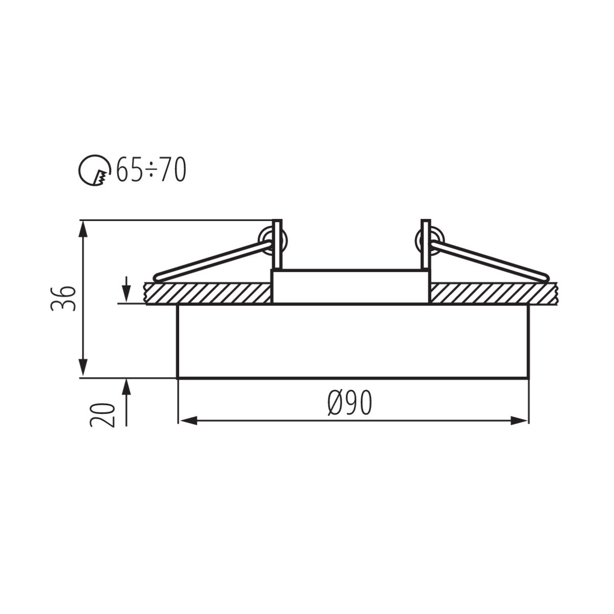 Einbaustrahler MORTA B CT-DSO50 aus Glas Rund Ø90mm IP20 GU10 230V 12V