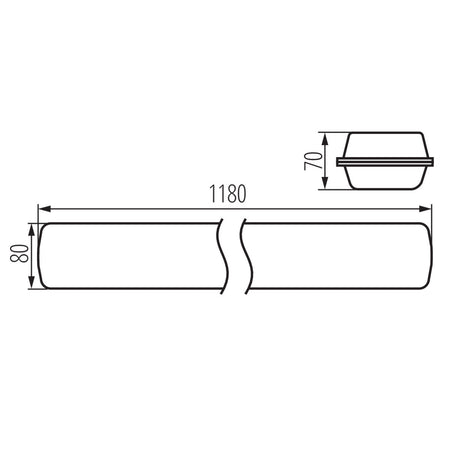 LED Feuchtraum MAH LED HI 26W-NW 118cm Wannenleuchte grau neutralweiß 26W / IP65 / 230V