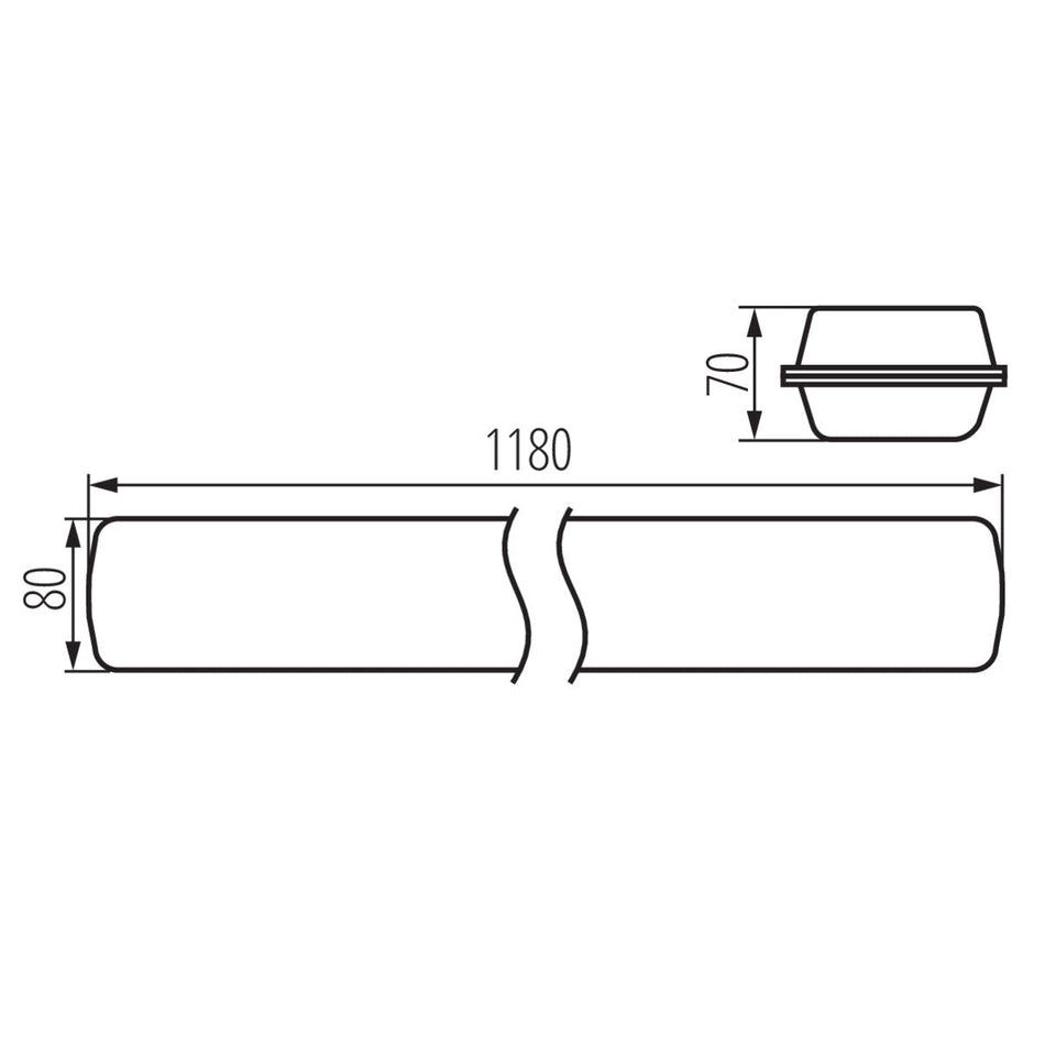 LED Feuchtraum MAH LED HI 26W-NW 118cm Wannenleuchte grau neutralweiß 26W / IP65 / 230V