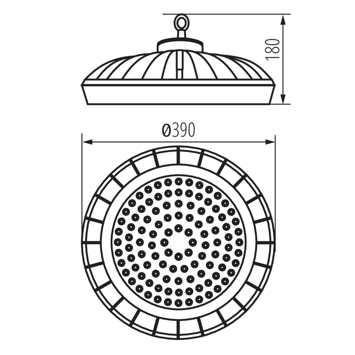 LED Hallentiefstrahler schwarz 200W IP65 230V